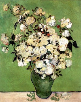 roses Oil Painting - A Vase of Roses Vincent van Gogh